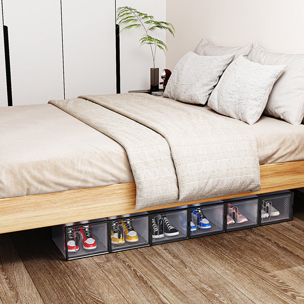 Black Medium 18PCS 35x25x19cm Shoebox, Plastic, Mesh, Free Combination