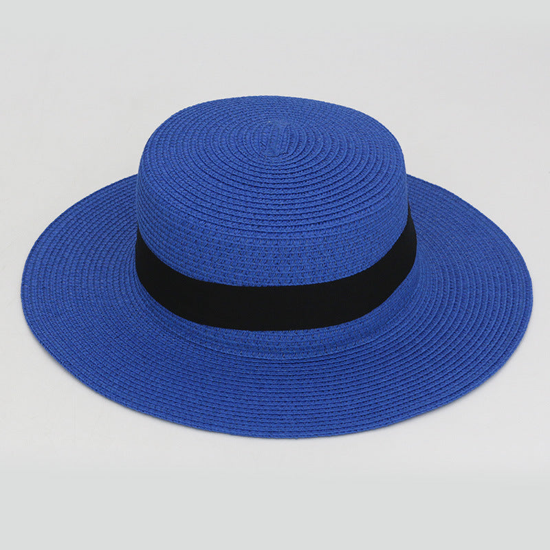 21 Color Square Buckle Dome Panama Lafite Flat Straw Hat