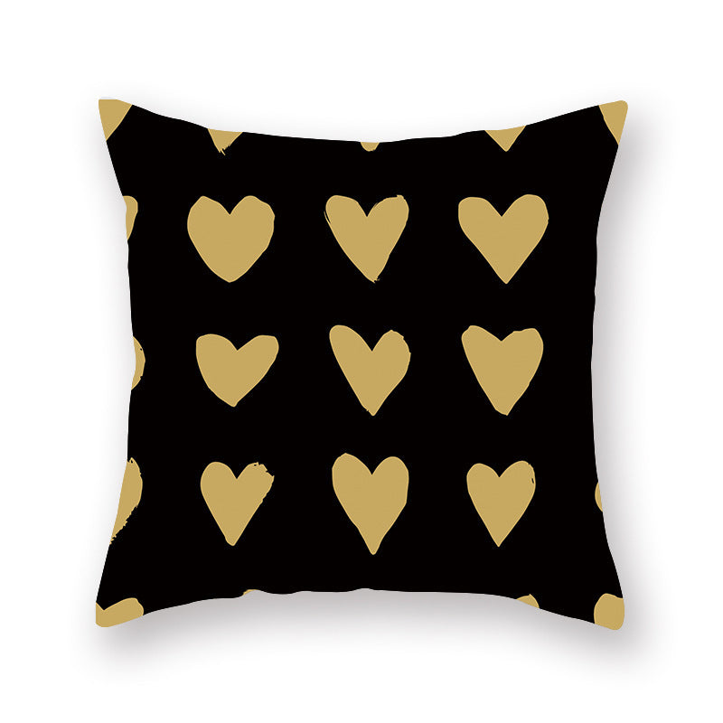 Golden Valentine's Day Peach Skin Pillowcase