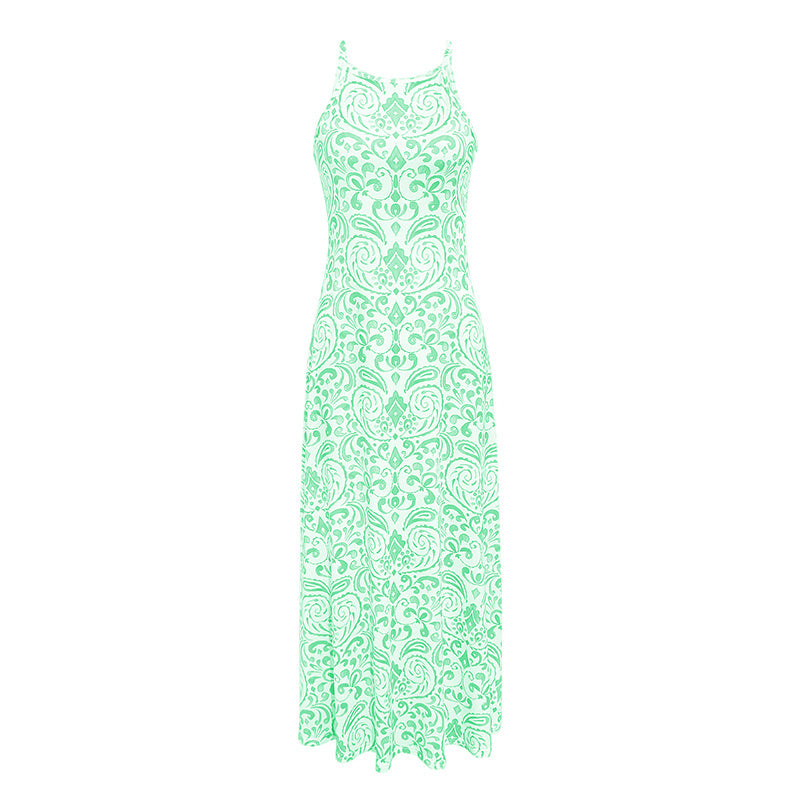 Womens Summer Halter Dress Casual Loose Boho Floral Sundresses Flowy Beach Vacation Outfits