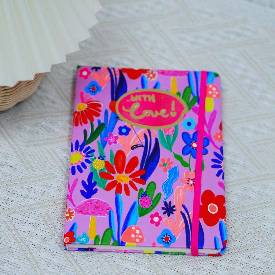 Colorful A4 Notebook With Sub Coil Hardcover Style And Sewing Binding Featuring A Strap For Easy Carry