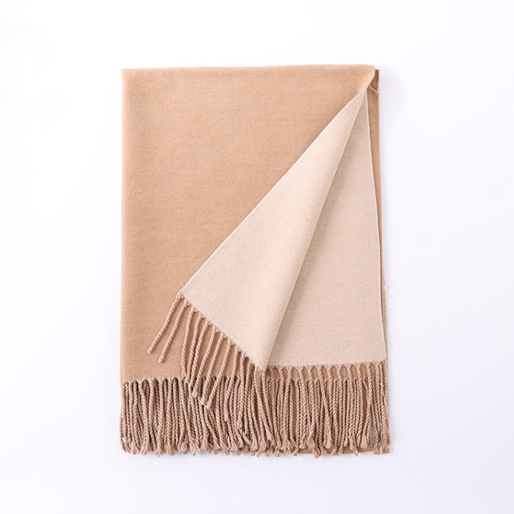 Fashion Double-sided Solid Color Warm Cashmere Scarf