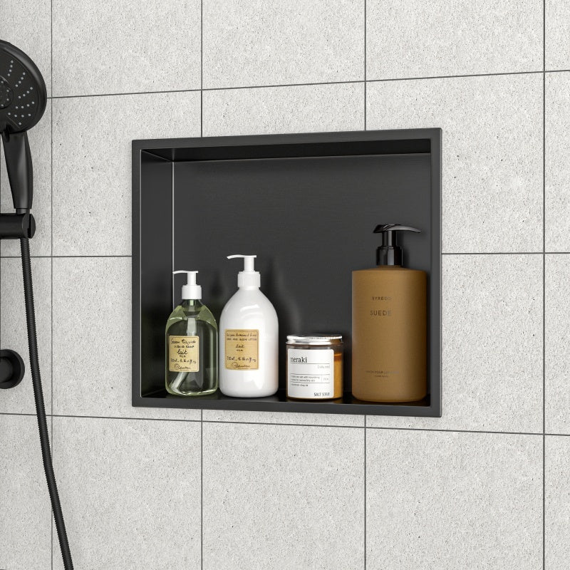 15 X 13 In Stainless Steel Shower Niche - Gunmetal Black, Waterproof, Easy Installation, Corrosion-Resistant