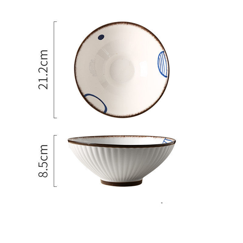 Ceramic Japanese Tableware Household Hat Noodle Bowl