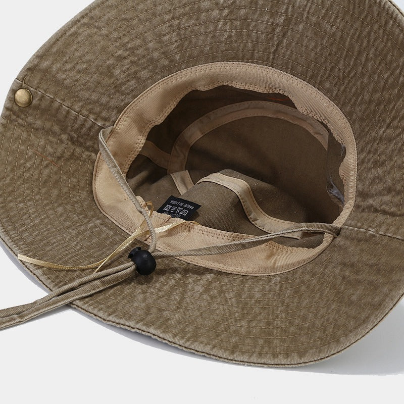 Western Denim Wind Pentagram Washed Old Mountaineering Sun Hat