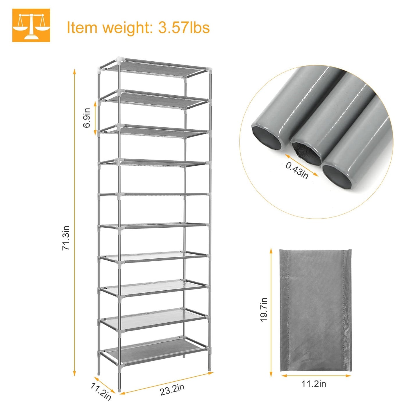 10 Tiers Shoes Rack Shelves 27 Pairs Shoes Storage Organizer Stand Non-Woven Fabric Detachable Shoes Tower Stackable Shoes Storage Rack For Entryway