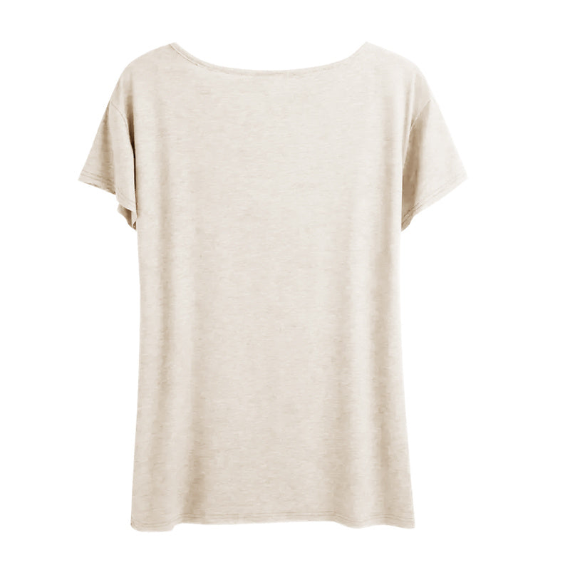 Women's Round Neck Short Sleeve Casual Summer Top With Playful Cat Print