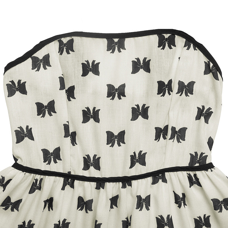Women's  Shoulder Strap Bow Decoration With Bow Print Elegant Summer Dress