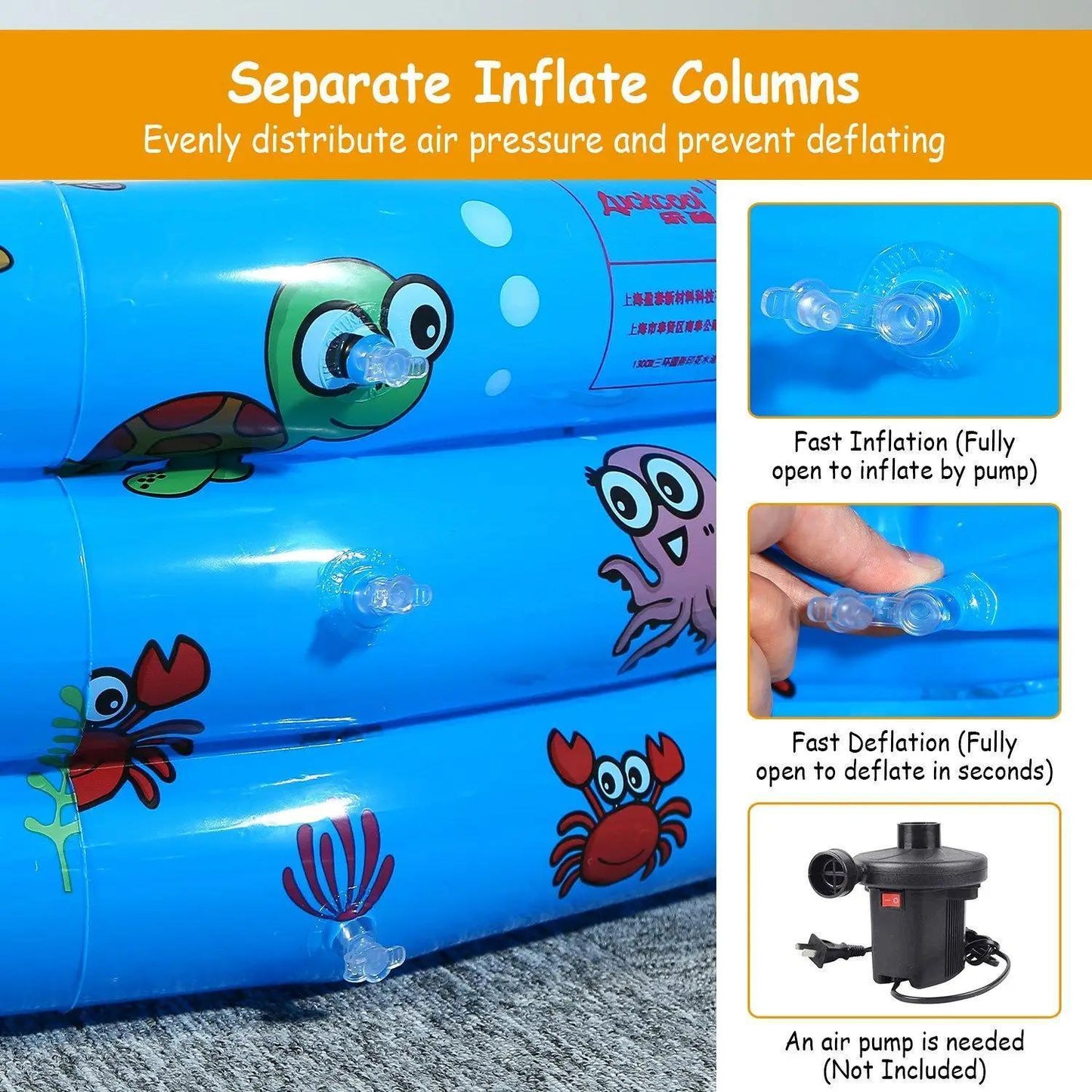 Large PVC Inflatable Foldable With  Suitable For 3 Kids Swimming Ball Pool With Customizable  Printing
