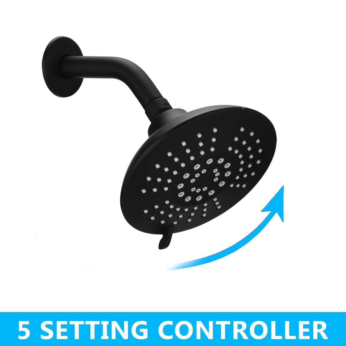 Round Shower System Wall Mounted Rain Mixer Combo Set