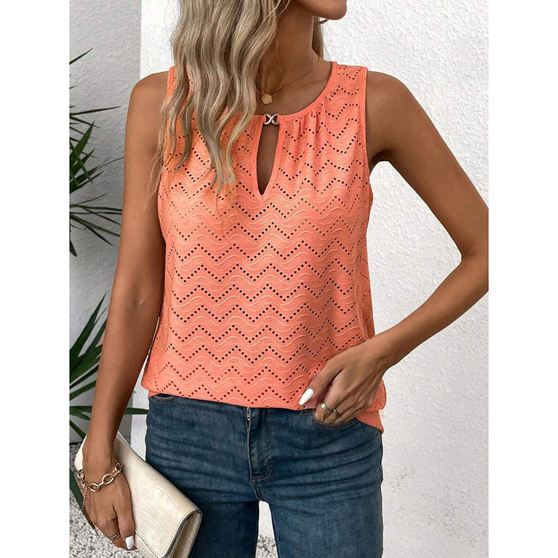 Womens Tank Tops Loose Fit Casual Sleeveless Tops Keyhole Neck Trendy Summer Tops