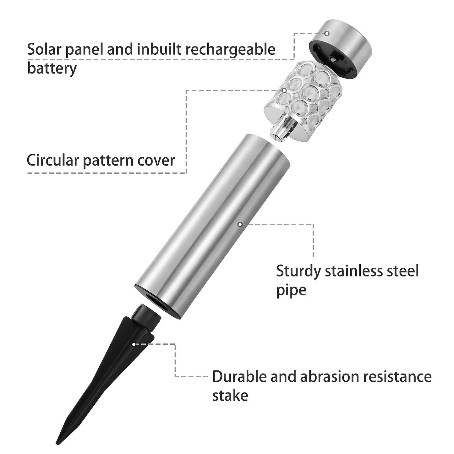 6Pcs Solar Pathway Light IP44 Waterproof 3 RGB Color Changing For Yard Garden Pathway Walkway