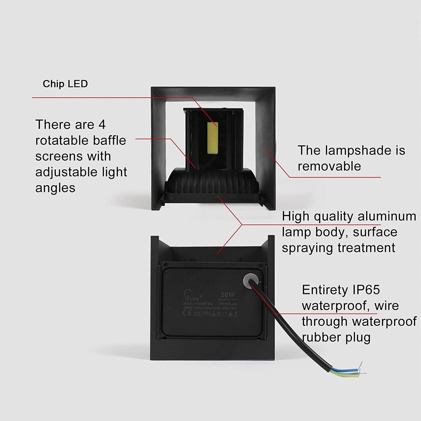 Modern LED Up Down Wall Lights Lighting Fixture Outdoor Indoor Lamp Lighting UK