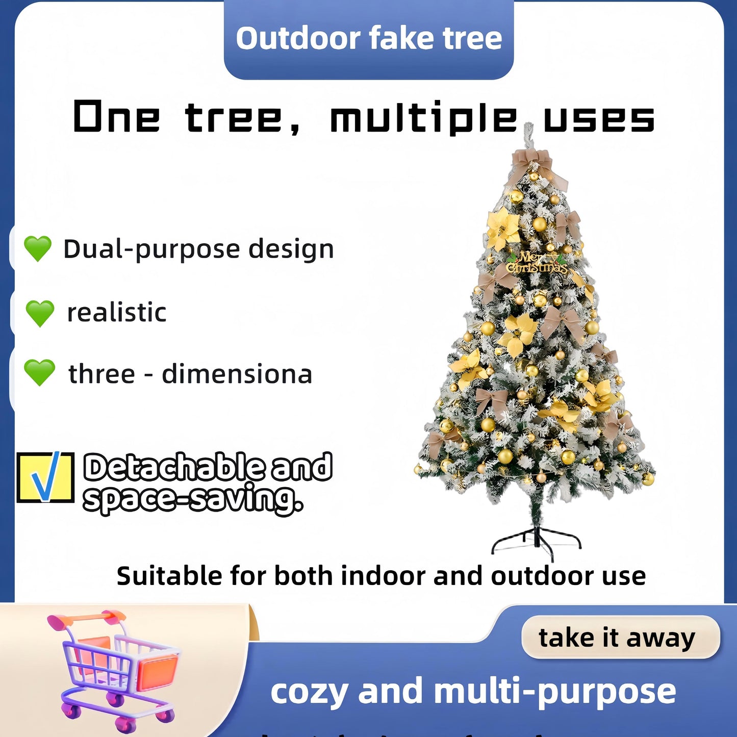 180cm New Christmas Tree, Equipped With Three Different Accessory Packs In Gold, Red, And Blue. It's On Off-season Promotion