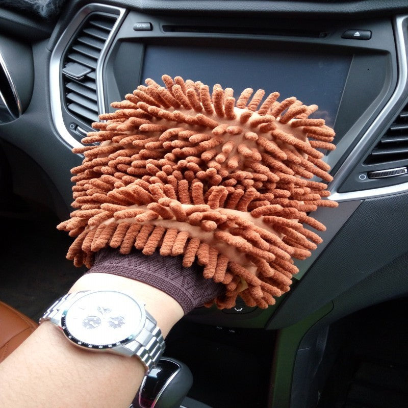 Chenille Coral Car Foaming Gloves Household Cleaning