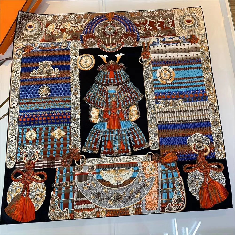 Handmade Hemming Twill Silk Printed Shawl