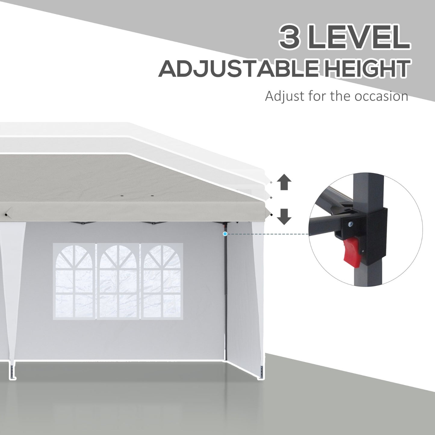 Outsunny 10' X 20' Pop Up Canopy Tent With 4 Sidewalls, Heavy Duty Tents For Parties, Outdoor Instan