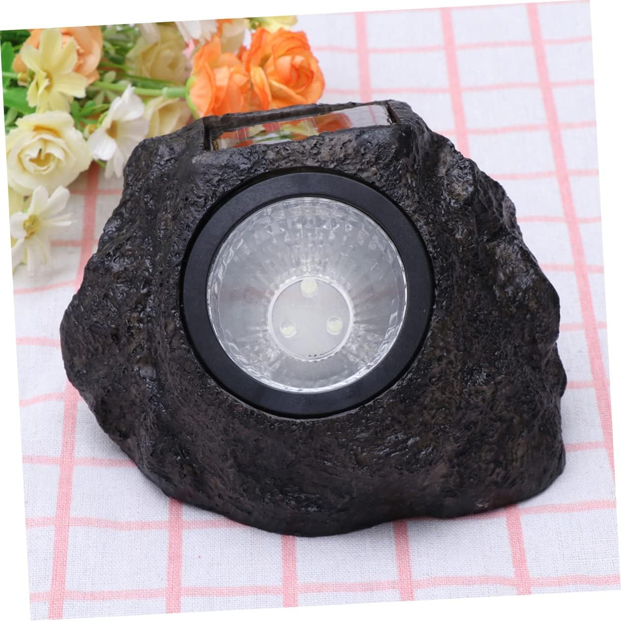 NUOBESTY Outdoor Solar Landscape Lights 2pcs Waterproof Simulation Stone Garden Lamp Simple To Install Decorative Light For Yard