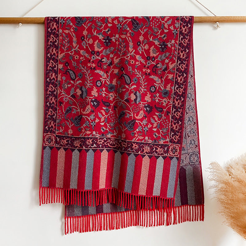 Autumn And Winter Ethnic Style Plant Flower Core-spun Yarn Tassle Fashion