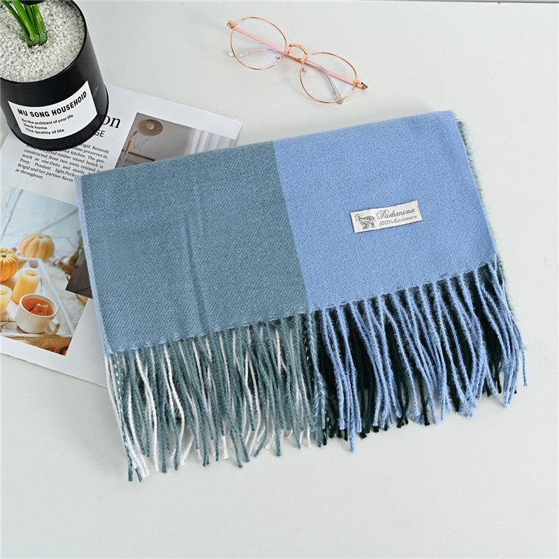 Women's Cashmere-like Plaid Tassel Scarf