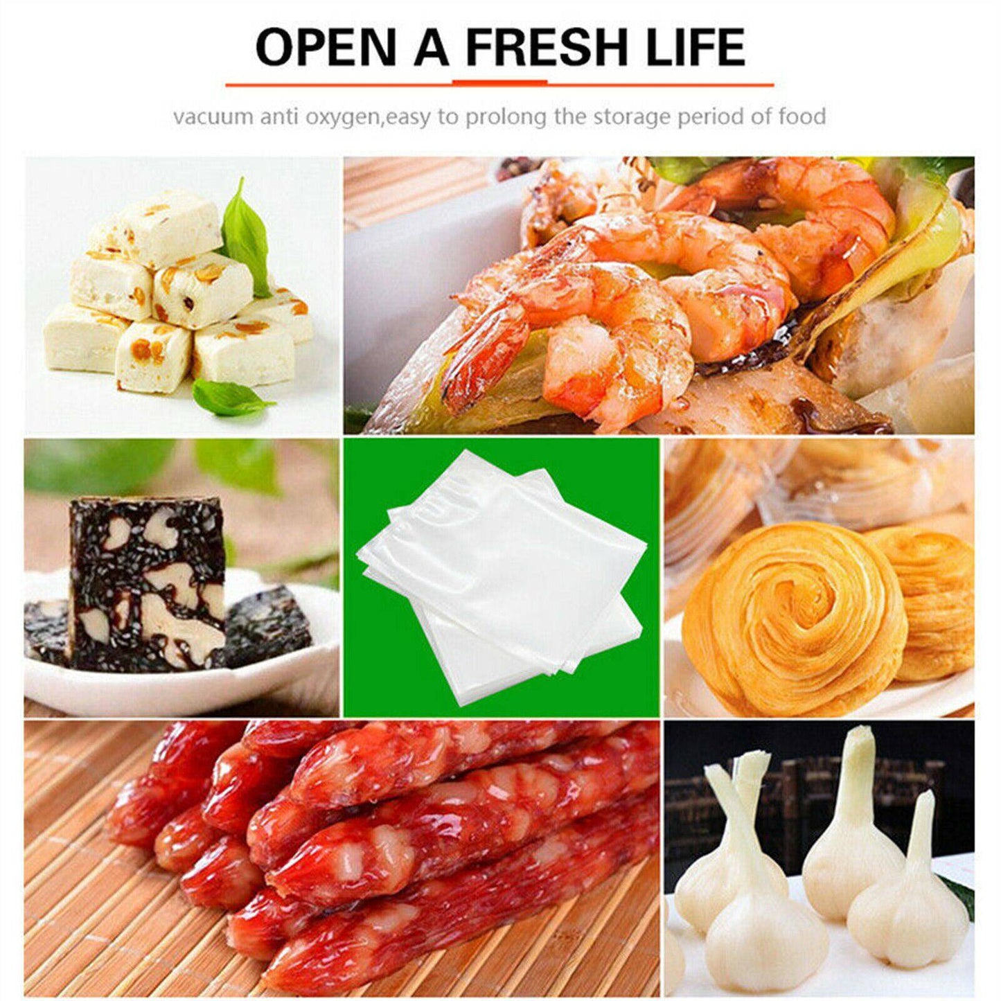 Vacuum Sealer Bags Precut Food Storage Saver Heat Seal Cryovac BPA-Free