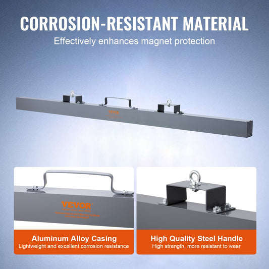 Hanging Magnetic Sweeper Pickup Tool, 120lbs Nail Hang-Type Magnetic Forklift Sweeper, Industrial Grade Magnets Steel Material Hunting Accessories For Picking Up Bolts Nails Iron Chips Metals