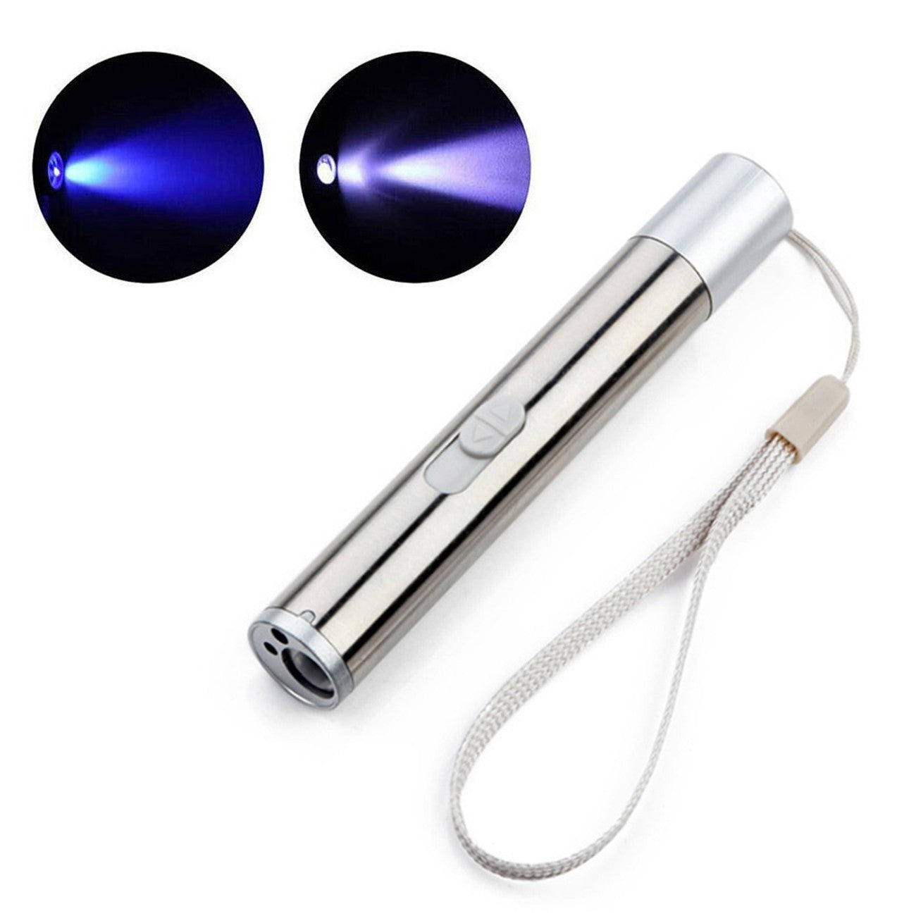 Red Laser Pointer Pen USB Rechargeable LED Light 3 In 1 UV Flashlight Cat Dog Toys