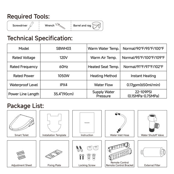Smart Toilet With Side Knob Adjustable Heated Seat, Water Temperature And Pressure Adjustment Function, Portable Toilet With Automatic Nozzle Cleaning Function, Cannot Be Shipped On Weekends
