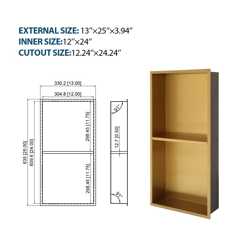 Stainless Steel Shower Niche, Gunmetal Black, Waterproof,  Leak-Free, Rust-Resistant,Easy Installation, Corrosion-Resistant