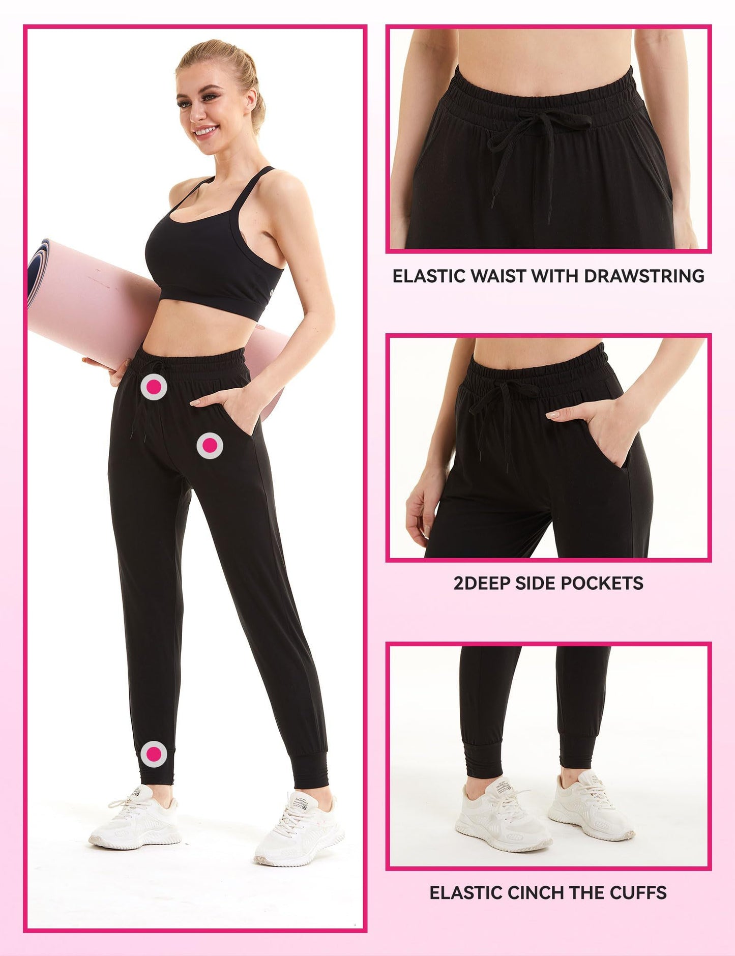 Sweatpants - 3 Pieces Of Cropped New Style Black Mocha Coffee