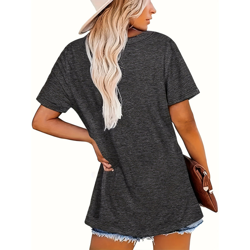 Women's 'MAMA' Print Cotton T-Shirt - Comfort Round Neck Short Sleeve Casual Summer Top