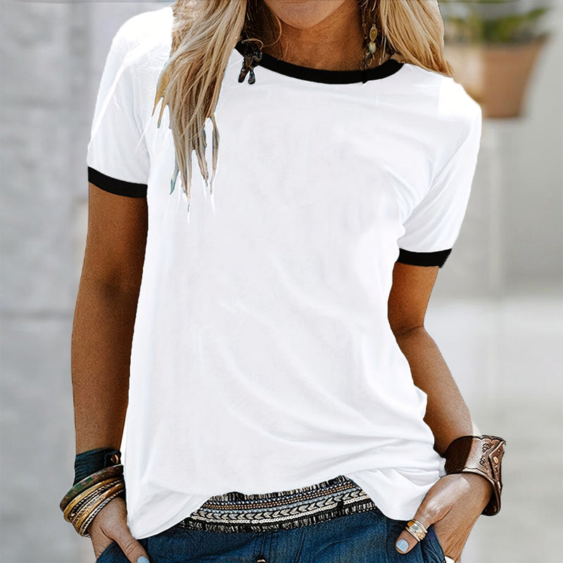 3-Pack Women's Casual Short Sleeve T-Shirts - Basic Round Neck Breathable Tees For Summer