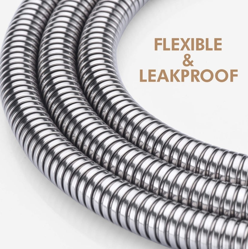 PVC Shower Hose 59 In Extra Long Smooth Handheld Shower Hose Flexible Anti-Kink Handheld Shower Head Hose With Brass Spin Inner Core White