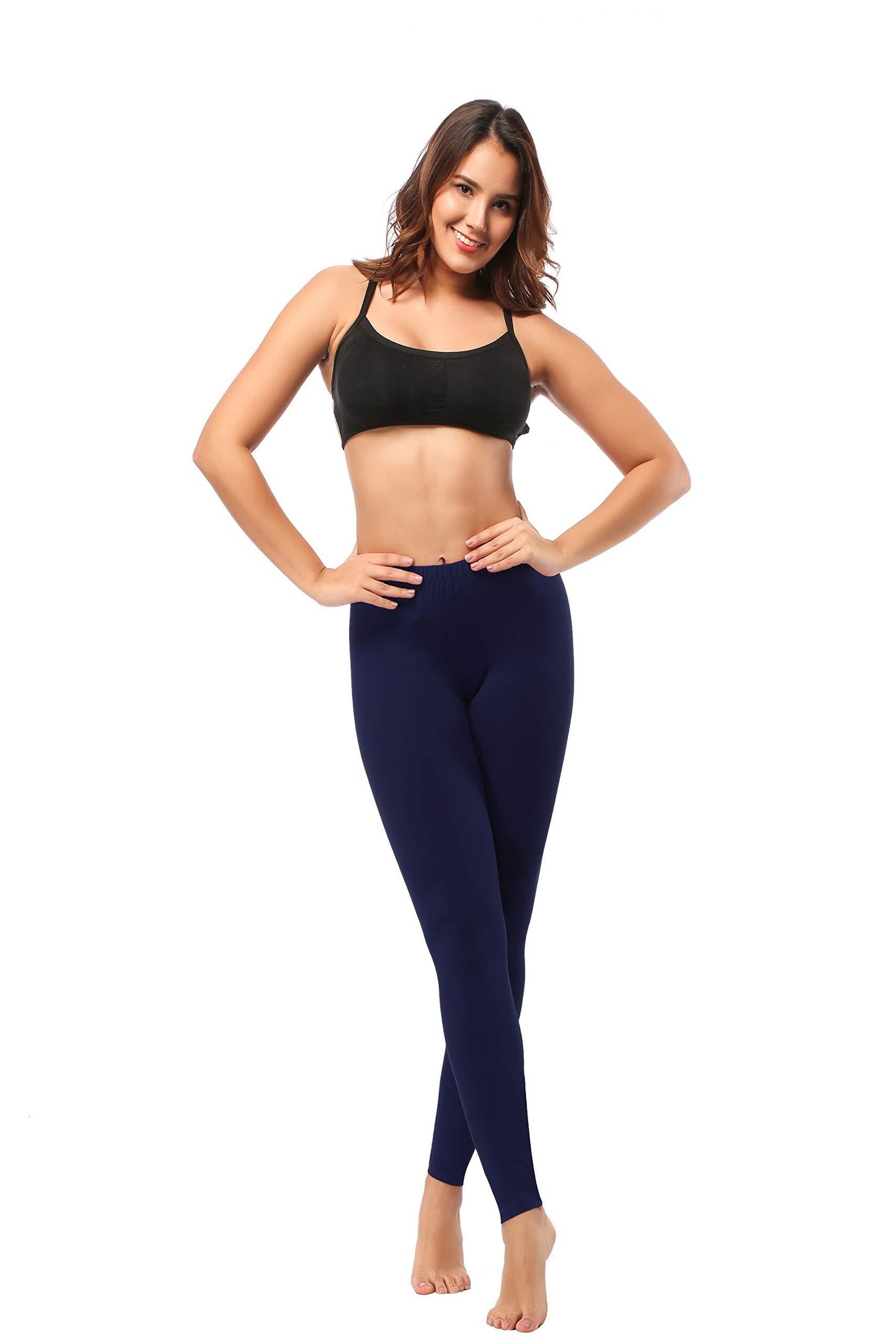 Leggings - Cropped Low-waisted Solid Color