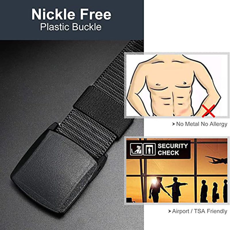 Nylon Tactical Belt Men's And Women's Same Outdoor Metal-free Canvas