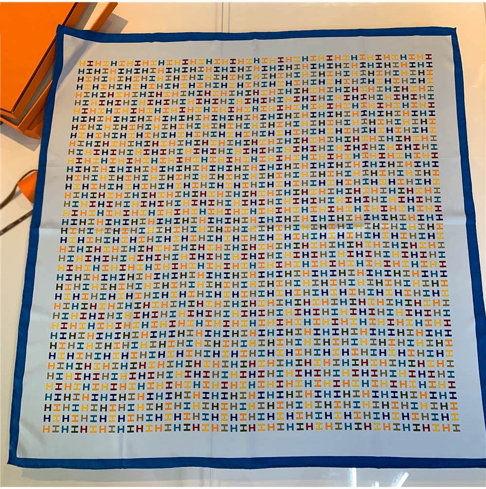 Handmade Hemming Twill Silk Printed Shawl