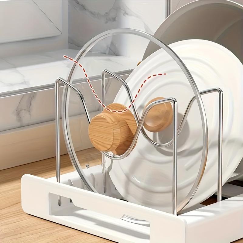 A Retractable Kitchen Storage Rack With Pot Rack, Dish Rack, Drainer And Pull-out Drawer, A Space-saving Storage Solution