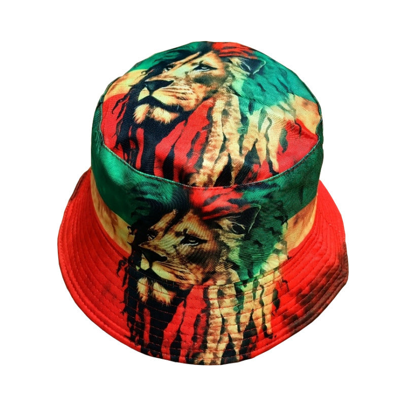Ins Graffiti Element Printing Bucket Hat Men's And Women's Outdoor Sunshade Double-sided