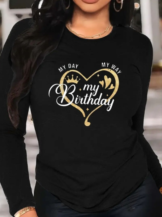 Women's Printed Hoodless Long Sleeve Sweatshirt