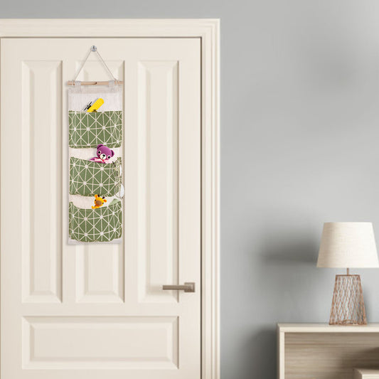 1Pc Wall Mounted Storage Bag Door Closet Hanging Storage Bag Organizer Waterproof 3 Pockets Pouch