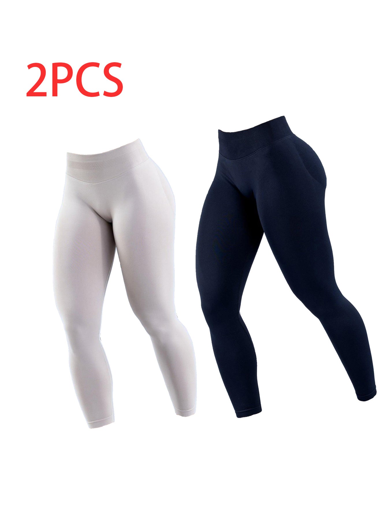 2pack Solid-color Yoga Exercise Leggings