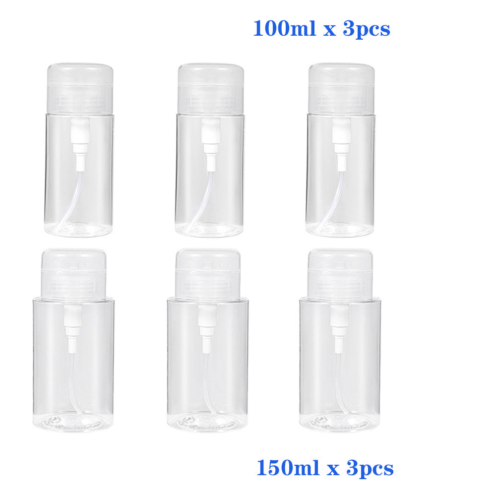 6pcs Portable Travel Push Pump Dispenser Bottle  Empty Mini Travel Size Bottle For Toner And Makeup Remover