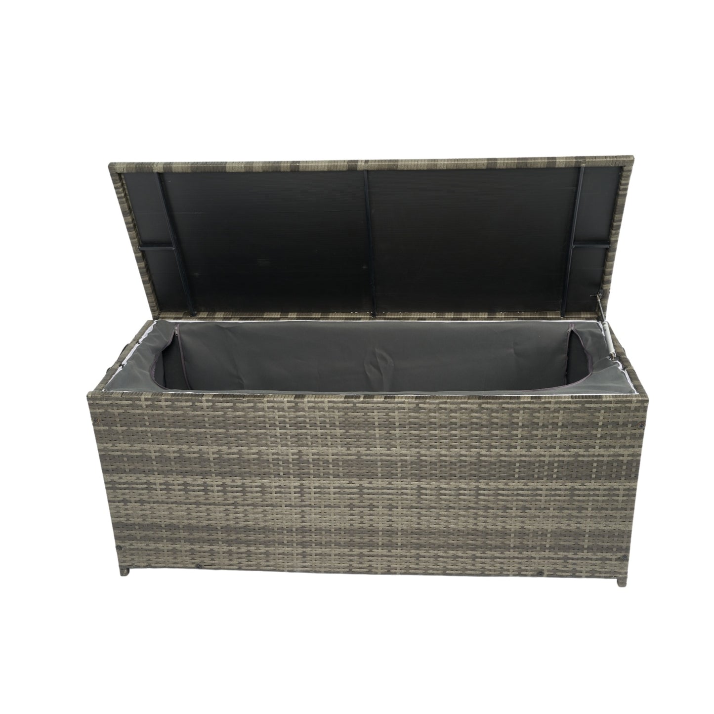 113 Gallon Wicker Patio Deck Box With Lid For Outdoor Cushion Storage