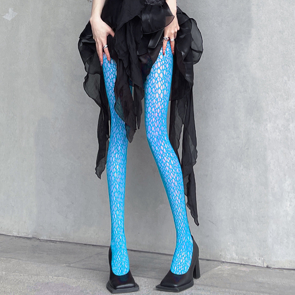 Pierced Black Sexy Mermaid Cobweb Socks Leg Beauty