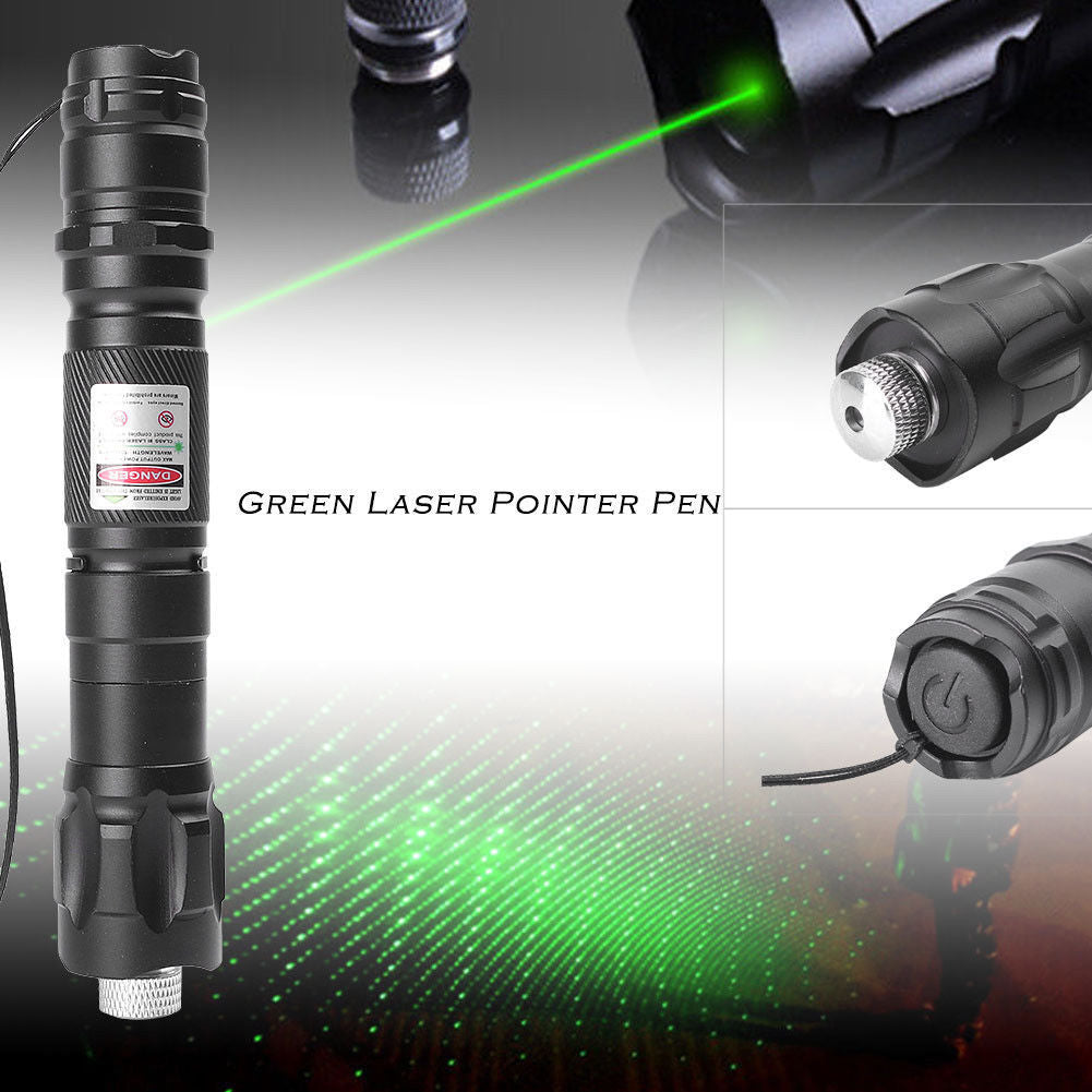 Green Laser Pointer USB Rechargeable Pen LED Flashlight Torch Visible Beam Lazer