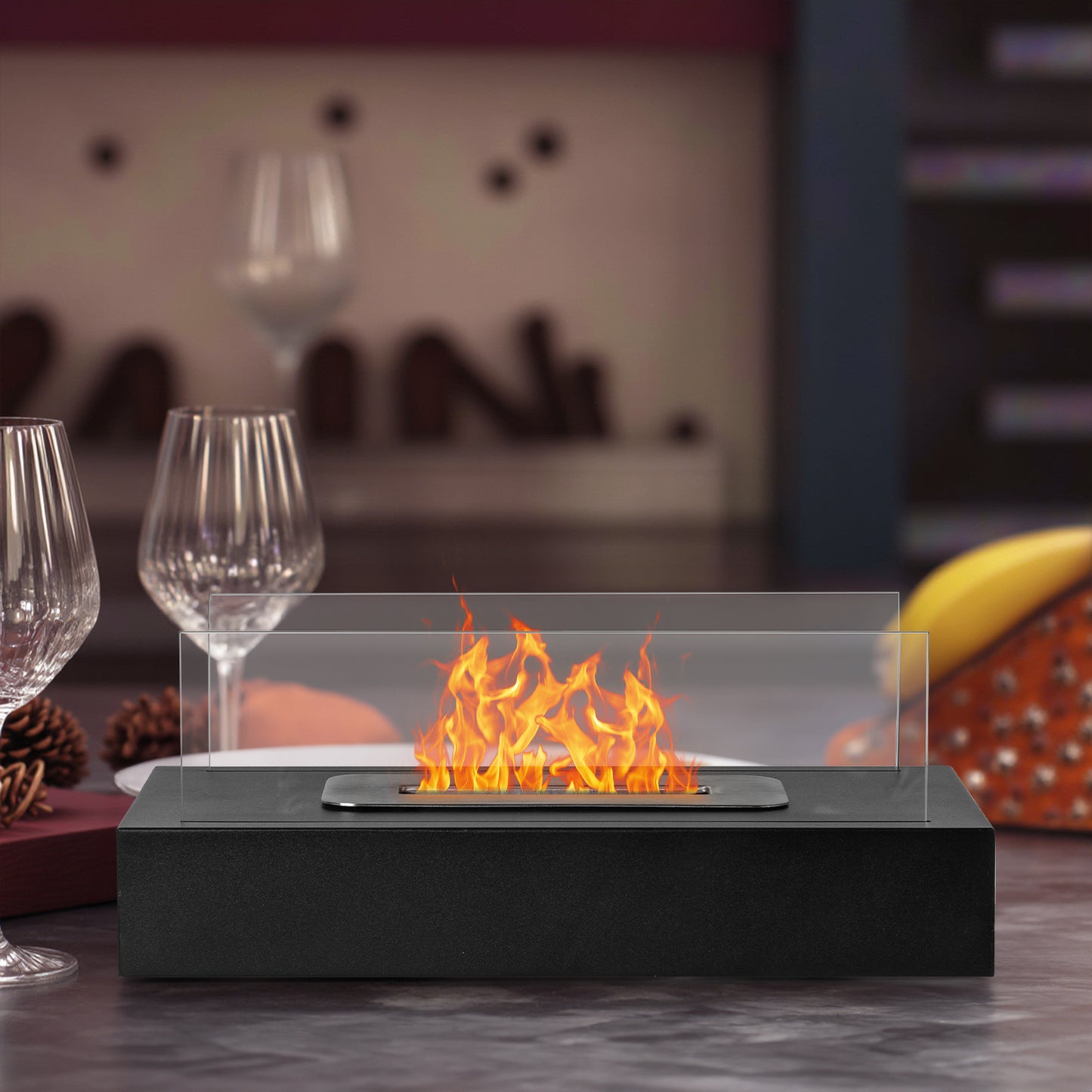 2Pack Smokeless Fire Pits With Windshield   Rectangular Outdoor Firepit With Telescoping Roasting Forks & Fire Tamer Iron Body  Stainless Steel Burn Chamber  Black