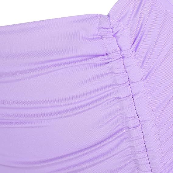 Women's Sexy Ruched Midi Skirts, Bodycon Elasticity Tight Casual Club Asymmetrical Skirt