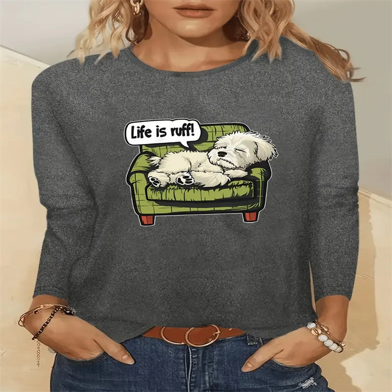 Women's Printed Hoodless Sweatshirt