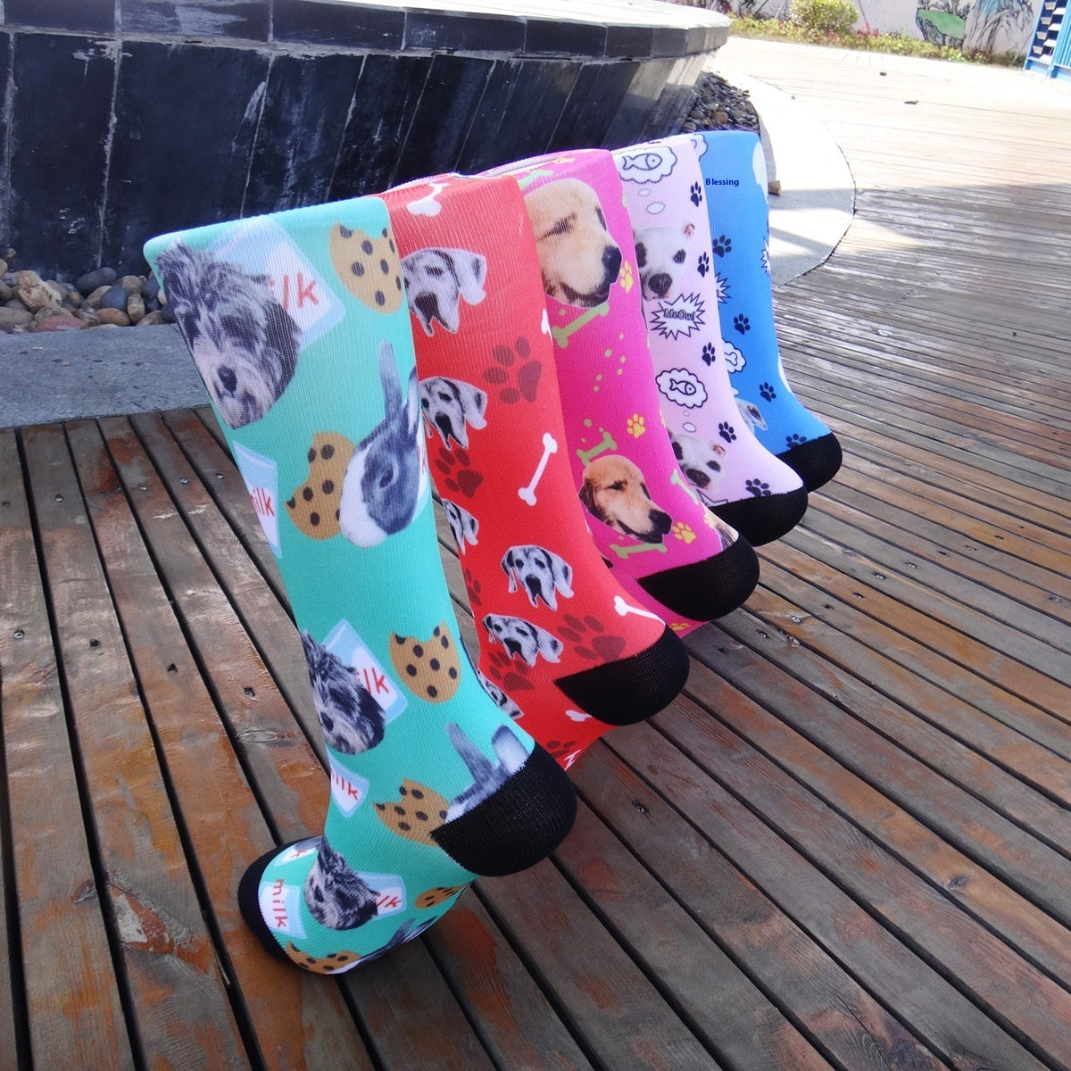 Cartoon Pet Head Face Socks