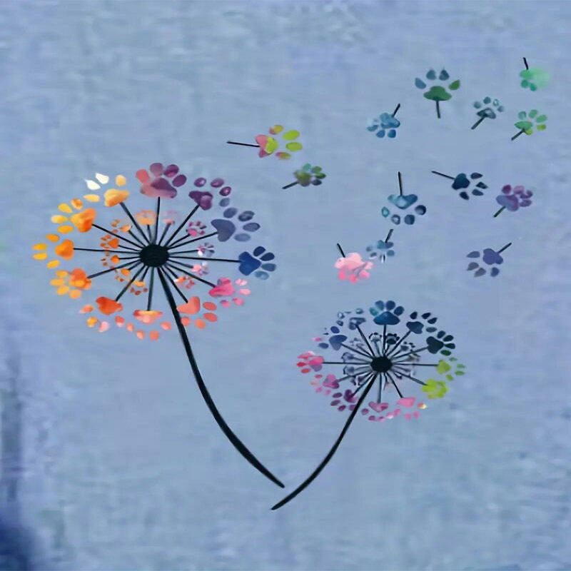 Women's Dandelion Print Round Neck T-Shirt Breathable Summer Casual Top